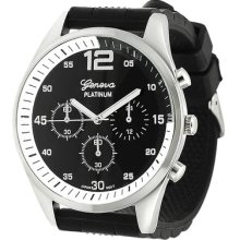 Gp By Brinley Co. Men's Black White Chronograph-style Silicone Watch