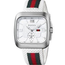 Gucci 'Coupe' Leather Strap Watch