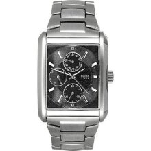 Guess Men Silver Stainless Bracelet And Case Black Dial Watch G95291g