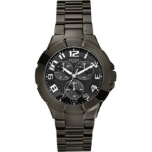 Guess Men's Stainless Steel Case Date Black Steel Bracelet Watch W11010g1