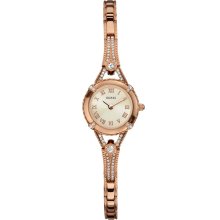 GUESS Rose Gold-Tone Petite Crystal Watch