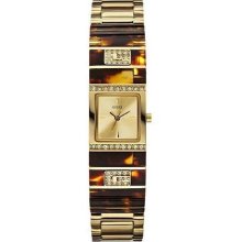 GUESS Tortoise Acrylic Gold-Tone Ladies Watch U13015L1