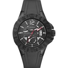 Guess U0034G3 Black Dial Black Rubber Band Men's Watch