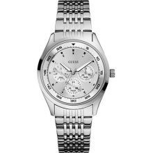 Guess U11065l1 Shiny Silver Stainless Steel Women's Watch -