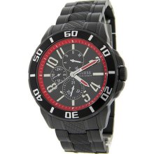 Guess U15079g1 Power Sport Chronograph 3subdial Black Dial Black Bracelet