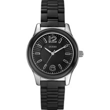 Guess Watches Women's Black Dial Black Plastic Black Plastic/Black Dia