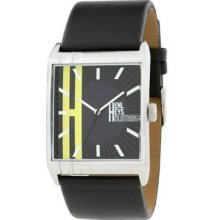 Henleys Clothing Mens Black Sankey Square Black Dial Black Strap Designer Watch