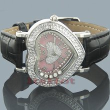 Ice Ice Heart Shaped Ladies Floating Diamond Watch 0.15