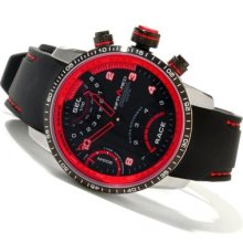 Infrared Men's Red RPM Swiss Mechatronic Quartz Chronograph Rubber Strap Watch