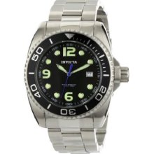 Invicta 0480 Men's Pro Diver Stainless Steel Black Dial Watch Links Removed Incl