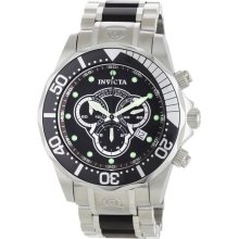 Invicta 0858 Black Wood & Steel Mens Chronograph Watch