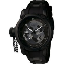 Invicta 1199 Russian Diver All Black Camou 3h Qtz