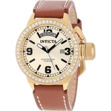 Invicta 12968 Women's Corduba Leather Band Gold Dial Watch