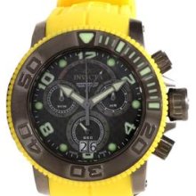 Invicta 80348 Sea Hunter Black Dial Yellow Band