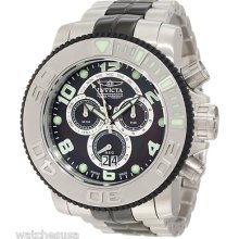 Invicta Men's 10766 Sea Hunter Pro Diver Chronograph Black Mother-of-pearl Watch