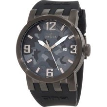 Invicta Mens Dna Black Ip Stainless Steel Case Camouflage Dial Silicone Watch