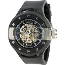 Invicta Men's S1 Automatic Skeletonized Silver Dial Black Polyurethane