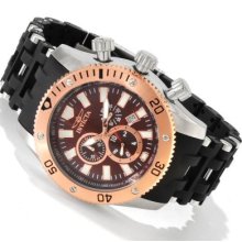 Invicta Men's Sea Spider Quartz Chronograph Polyurethane Bracelet Watch BROWN