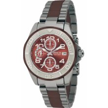 Invicta Men's Stainless Steel Case and Bracelet Chronograph Brown Dial Date DIsplay 1249