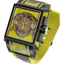 Invicta Men's Stainless Steel S1 Quartz Chronograph Yellow Tone Dial Nylon and Rubber Strap 11695