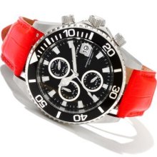 Invicta Midsize Pro Diver Quartz Chronograph Alligator Strap Watch