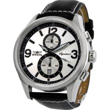 Invicta Signature Ii Silver Dial Elegant Chronograph Mens Watch 7414