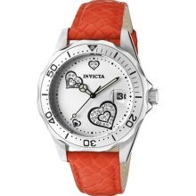 Invicta Women's Pro Diver White Crystal Silver Dial Red Genuine L ...