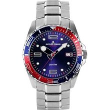 Jacques Lemans 1-1465C Stainless Steel Haiti Diver Blue Dial Red ...