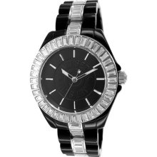 Jet Set Womens St. Tropez Plastic Watch - Black Rubber Strap - Black Dial - JETJ15144-237