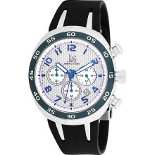 Joshua & Sons Men's Chronograph Steel Carbon Fiber Strap Watch