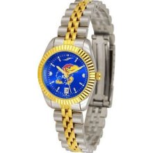 Kansas Jayhawks KU Ladies Gold Dress Watch