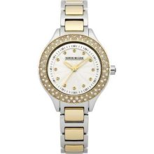 Karen Millen Ladies' Two Tone Crystal Set Km108sgm Watch Rrp Â£155.00