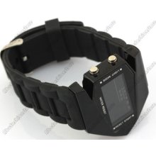 Kdq11 A10 Black Stealth Aircraft Shape Digital Date Wrist Watches Sce-0286