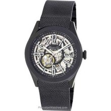 Kenneth Cole Mens Skeleton Automatic Black IP Mesh Black KC9100