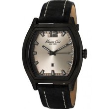 Kenneth Cole York Silver Dial Black Leather Band Men Watch Kc1863