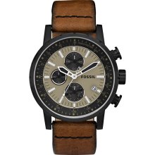 Khaki / Black Fossil Chronograph Khaki Dial Watch - Jewelry