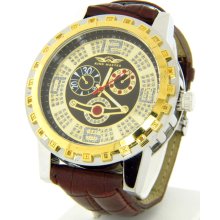 King Master Brown Band Diamond Men's Watch KM-40