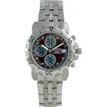 Krug Baumen 241269dm-br Mens Sportsmaster Diamond Brown Dial Rrp Â£299