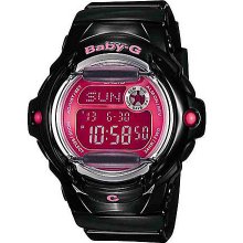 Ladies' Black & Hot Pink Jelly Watch