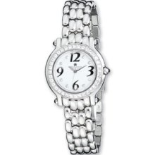 Ladies Charles Hubert Crystal Bezel White Dial