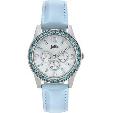 Ladiesâ€™ Crystal & Leather Chronograph Watch