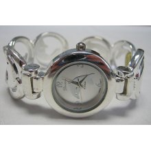 Ladies Geneva Stainless Bracelet Watch 7 For Dolphin, Beach, Florida Fans