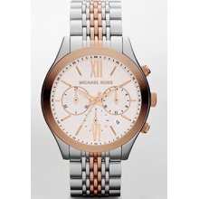 Ladies Michael Kors Brookton Two Tone Rose Chronograph Watch Mk5763