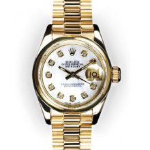 Ladies Mother of Pearl Dial Smooth Bezel Rolex President (1031)