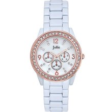 Ladiesâ€™ Rose Gold-Tone & Crystal Chronograph Watch