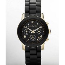 Ladies' Runway Black & Goldtone Chronograph Watch