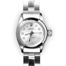 Ladies Stainless Steel Silver Dial Rolex Oyster Perpetual (256)