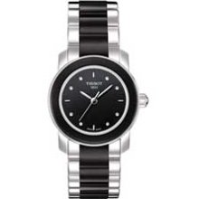 Ladies' Tissot Cera Diamond Accent Black Ceramic and Stainless Steel