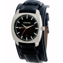 Lambretta Mens Rebel Stainless Watch - Black Leather Strap - Black Dial - LAM2142/BLA