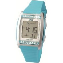 Limit Ladies Quartz Watch With Grey Dial Digital Display And Turquoise Strap 6800.24